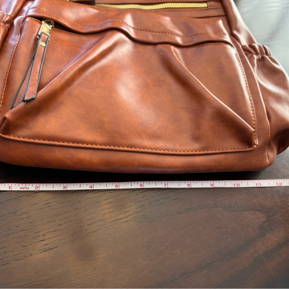 Faux Leather backpack black with removeable guitar strap & grab handle - Picture 10 of 12